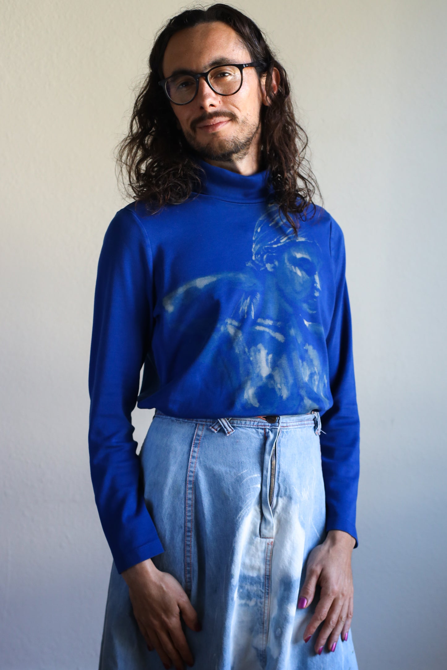 amor azul upcycled turtle neck