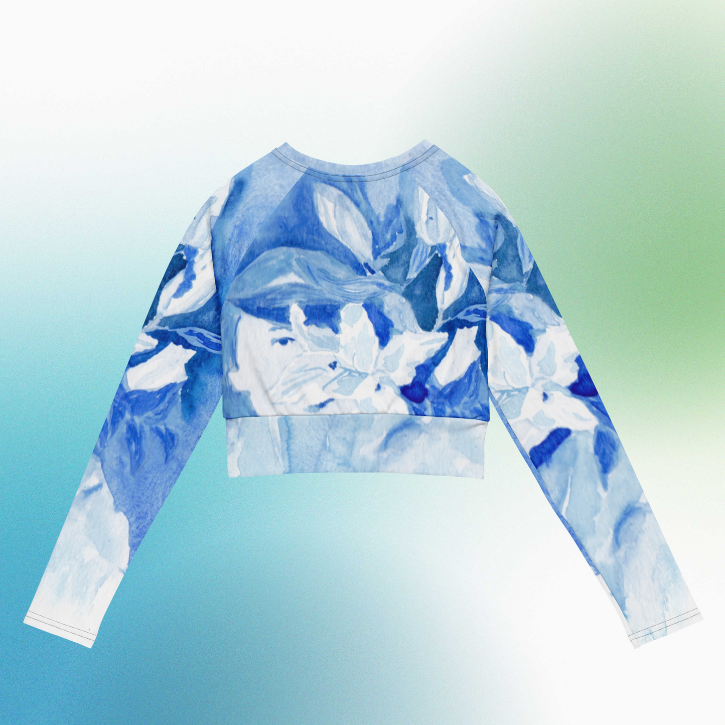 entre bosque y mar: recycled long-sleeve crop top