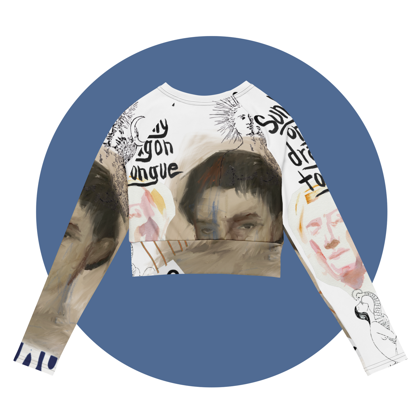 Recycled long-sleeve crop top