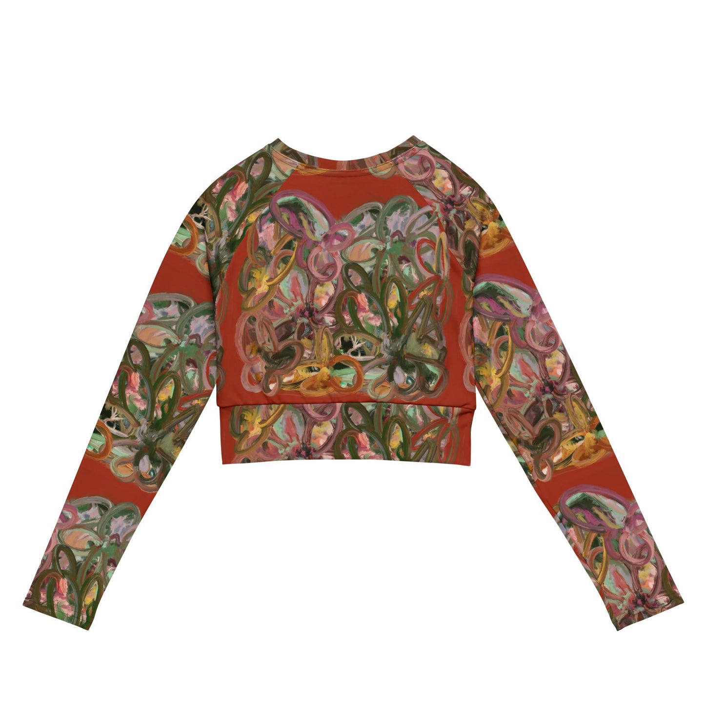 swirl - recycled long-sleeve crop top