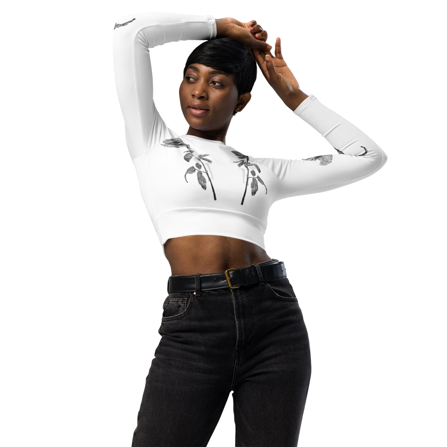 unas rosas para mi: recycled long-sleeve crop top