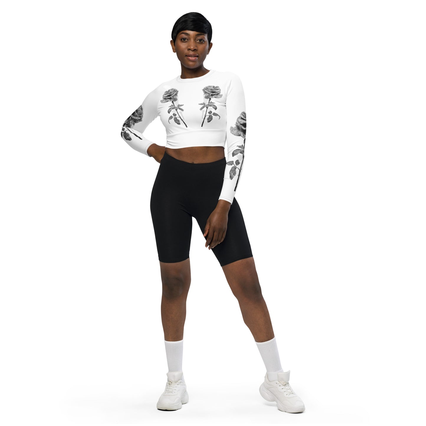 unas rosas para mi: recycled long-sleeve crop top