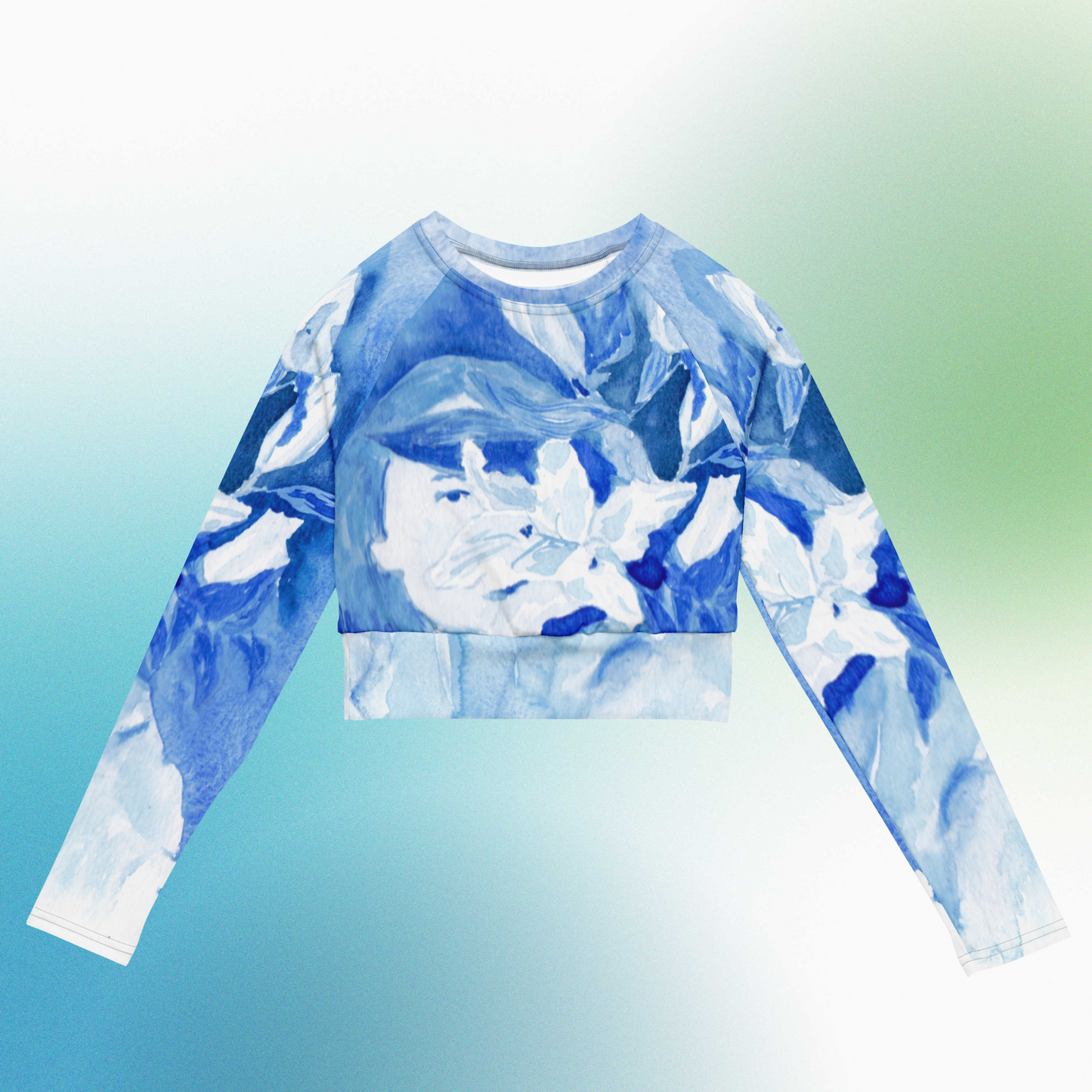 entre bosque y mar: recycled long-sleeve crop top