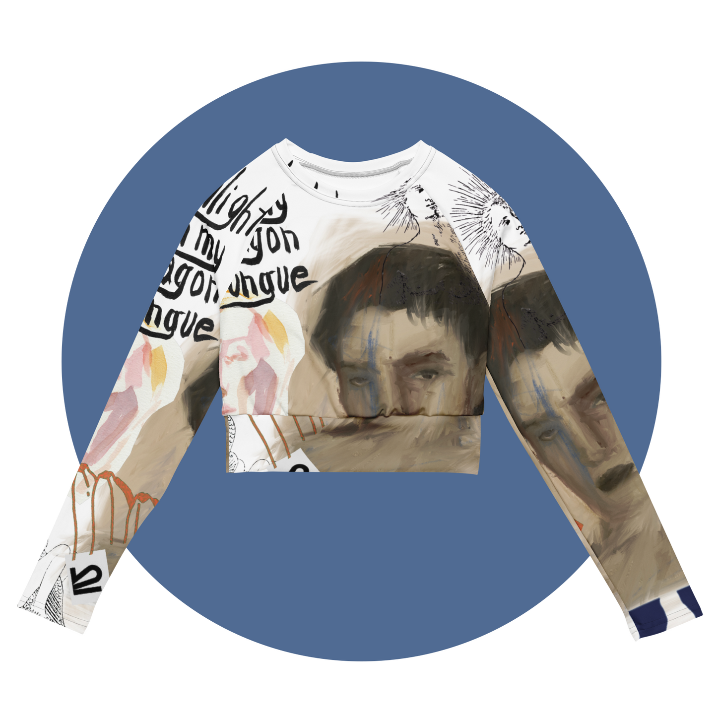 Recycled long-sleeve crop top
