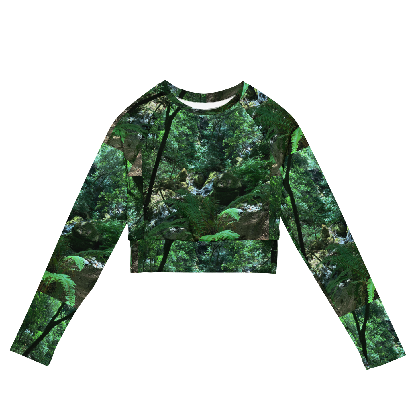 cascada - recycled long-sleeve crop top
