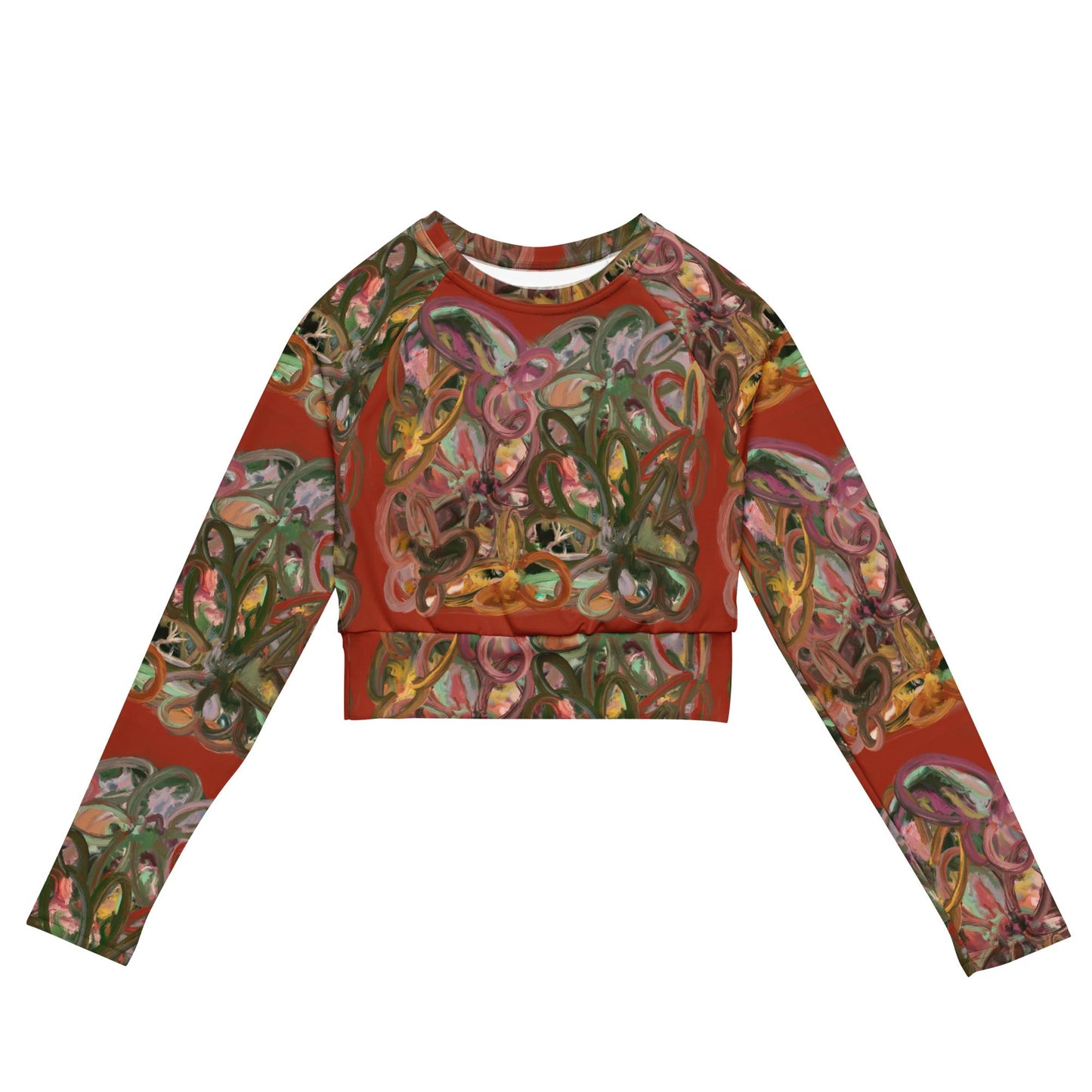 swirl - recycled long-sleeve crop top