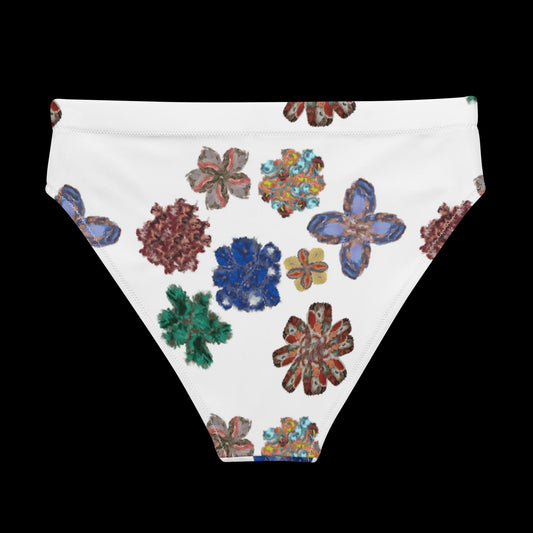 coral - recycled high-waisted bikini bottom