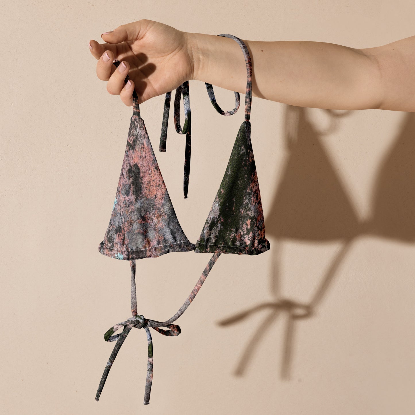 mineral - recycled string bikini top