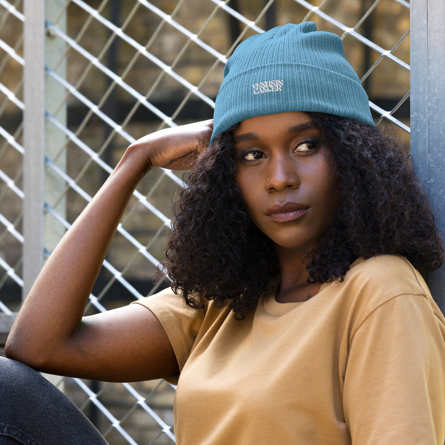 venus in cancer organic ribbed beanie