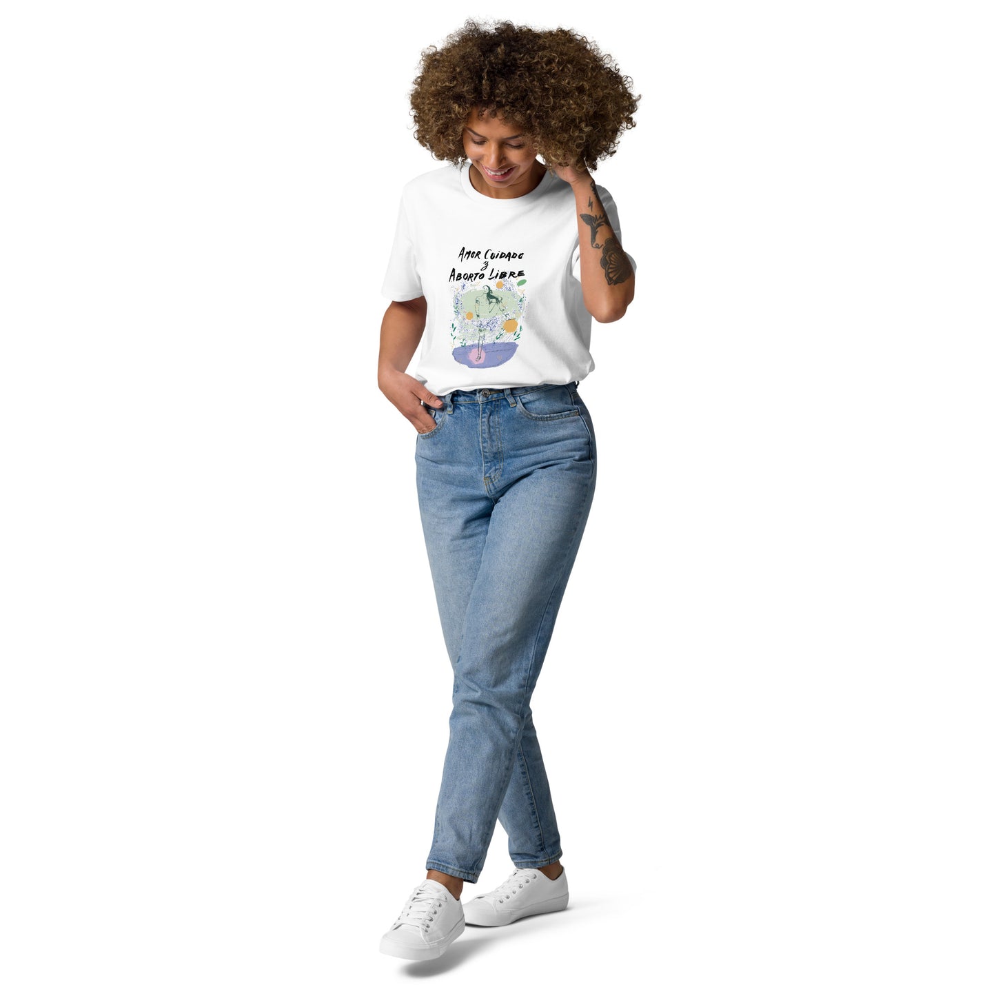 ORGANIC & VEGAN COTTON T-SHIRT: amor, cuidado y aborto libre